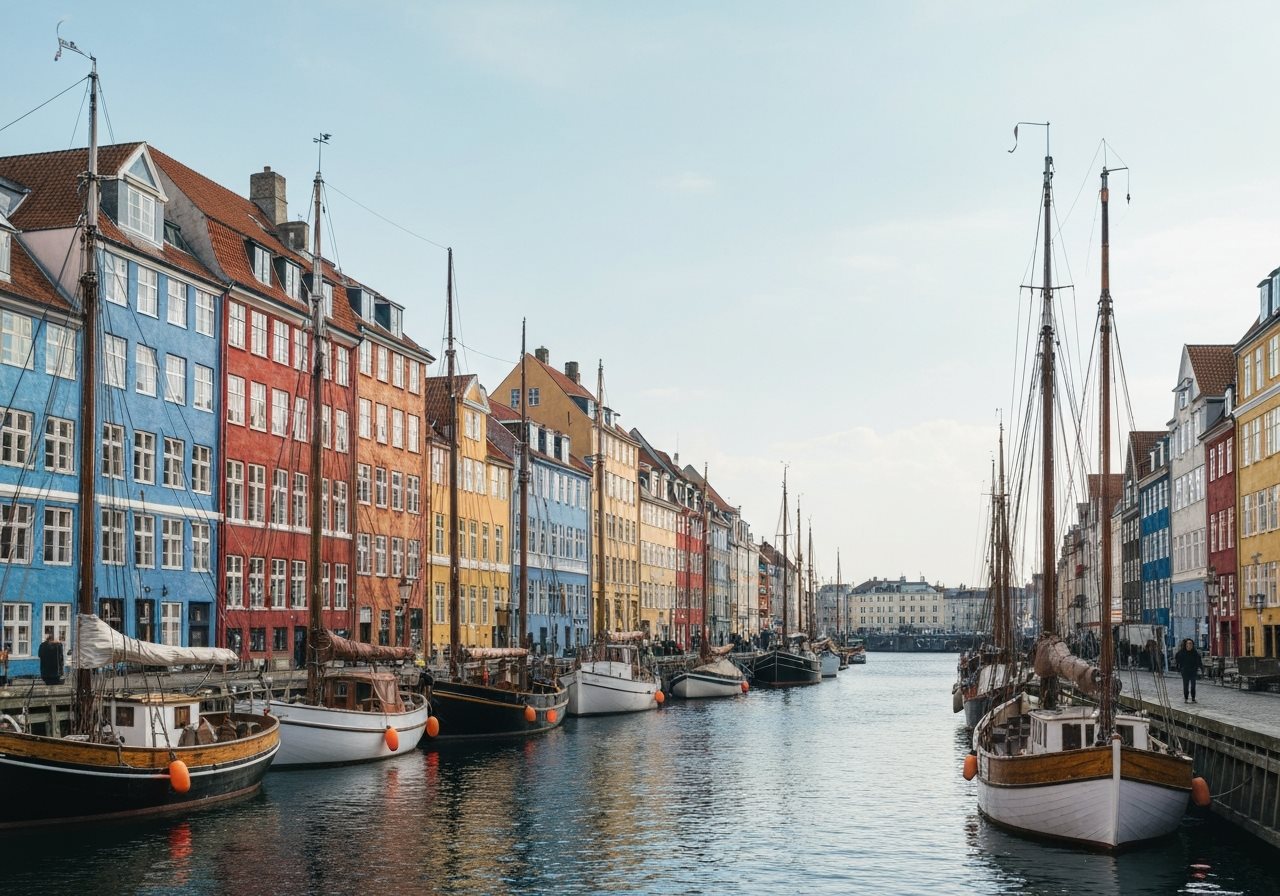 Copenhagen colorful waterfront houses