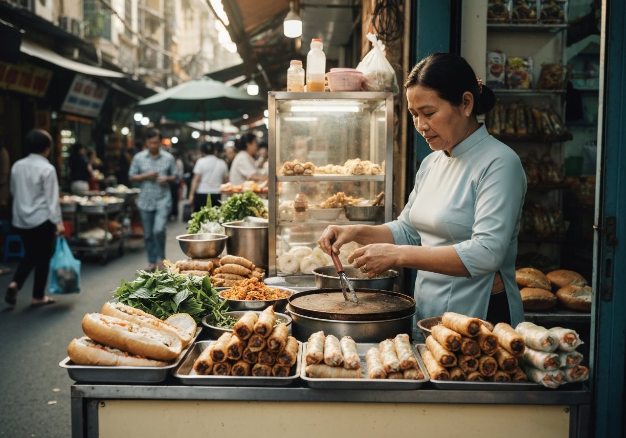 Hanoi street food vendor